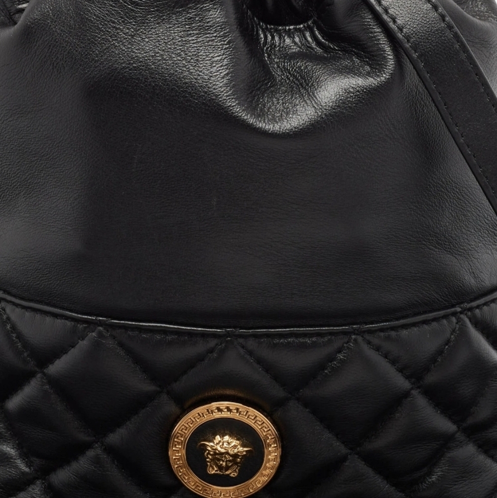 Authentic VERSACE NAPPA QUILTED MEDUSA BUCKET BAG - Picture 11 of 12